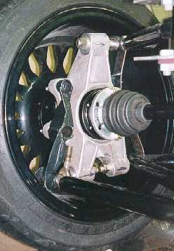 Rear upright with suspension.
