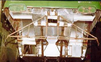 View of completed panels underneath the car